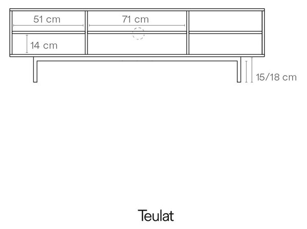 Sivý TV stolík 180x52 cm Sierra – Teulat
