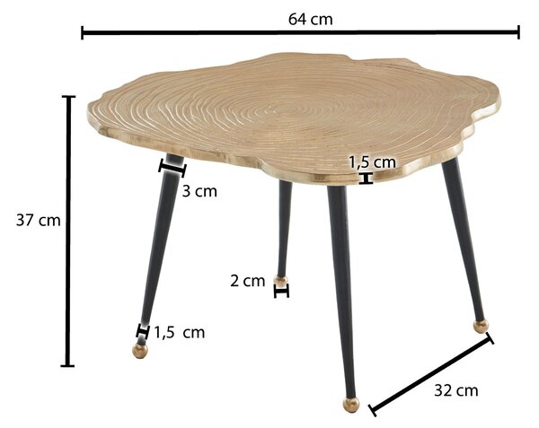 KONFERENČNÝ STOLÍK, zlatá, kov, 64/64/37 cm MID.YOU - Online Only zostavy, Online Only