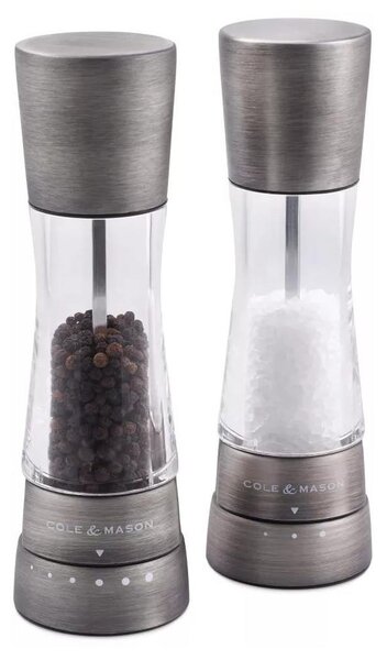Cole&Mason Cole&Mason - Sada mlynčekov na soľ a korenie DERWENT 2 ks 19 cm matný chróm GG403 + záruka 3 roky zadarmo