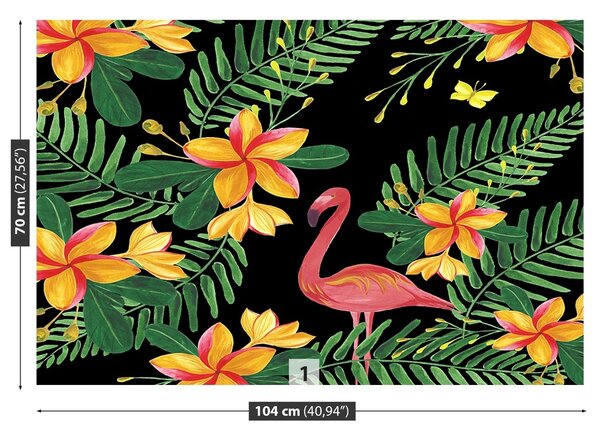 Fototapeta Vliesová Flamingos kvety 104x70 cm