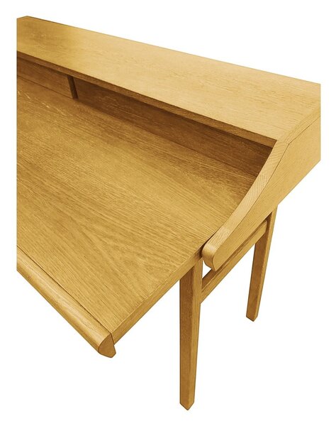 Pracovný stôl v dekore duba so sekretárom 44x115 cm Carteret – Woodman