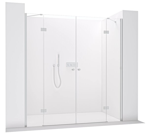 CERANO - Sprchové dvere s 2 pántmi Marino L/P - 6 mm - chróm, číre sklo - 218(119+99)x190 cm