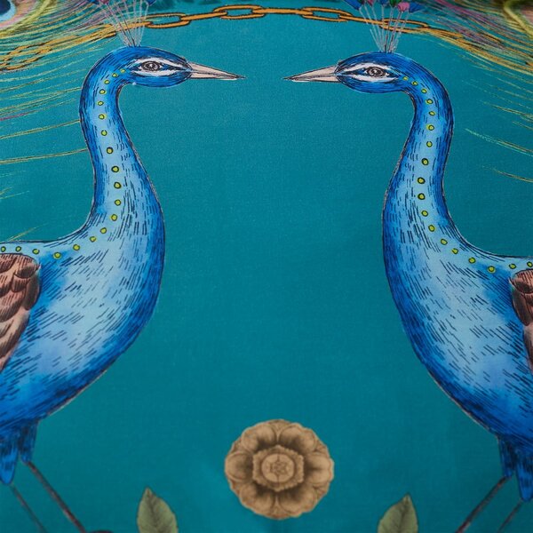 Zelenomodré obliečky na dvojlôžko z bavlneného saténu 200x200 cm Xanadu Peacock – Matthew Williamson