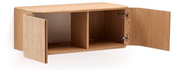 Závesná skrinka pod umývadlo v dekore jaseňa v prírodnej farbe 90x35 cm Salaya – Kave Home