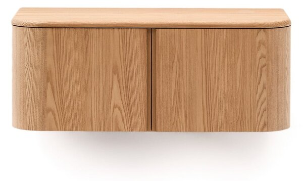 Závesná skrinka pod umývadlo v dekore jaseňa v prírodnej farbe 90x35 cm Salaya – Kave Home