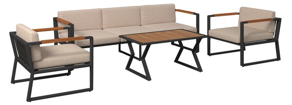 TERASOVÁ SEDACIA SÚPRAVA 4-dielne, drevo, kov Ambia Garden - Online Only záhrada, Online Only