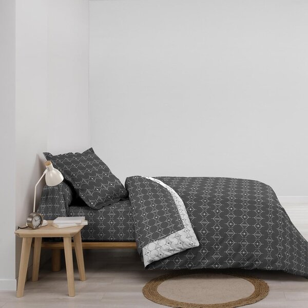Tmavosivá bavlnená obliečka na perinu na jednolôžko 140x200 cm Aristide – douceur d'intérieur