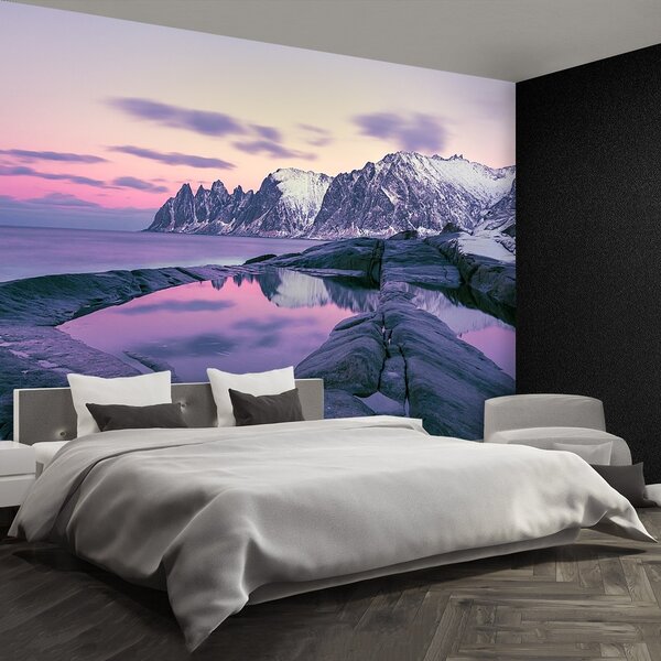Fototapeta Vliesová Zimný fjord 104x70 cm
