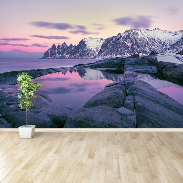 Fototapeta Vliesová Zimný fjord 104x70 cm