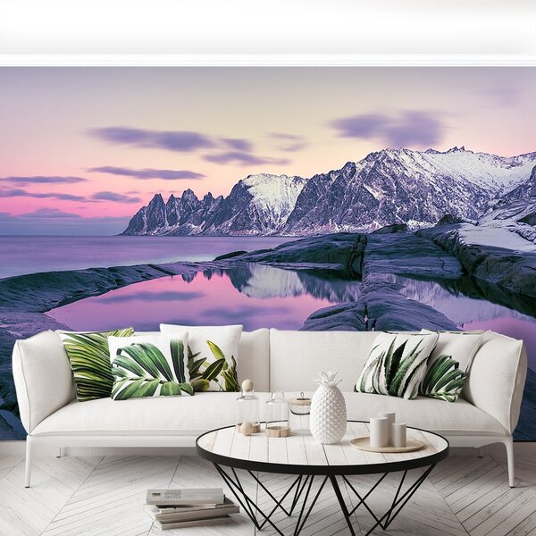 Fototapeta Vliesová Zimný fjord 104x70 cm