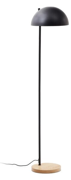 Čierna/v prírodnej farbe stojacia lampa s kovovým tienidlom (výška 150 cm) Catlar – Kave Home