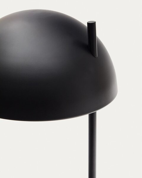 Čierna/v prírodnej farbe stojacia lampa s kovovým tienidlom (výška 150 cm) Catlar – Kave Home
