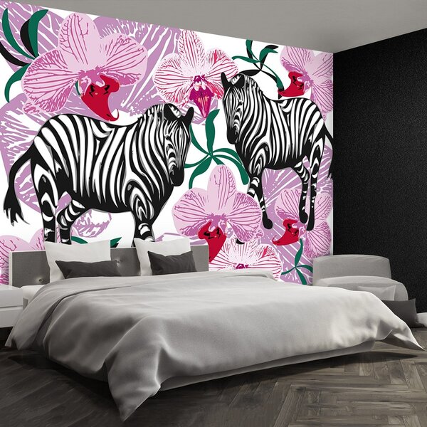 Fototapeta Vliesová Zebry orchidea kvetina 104x70 cm