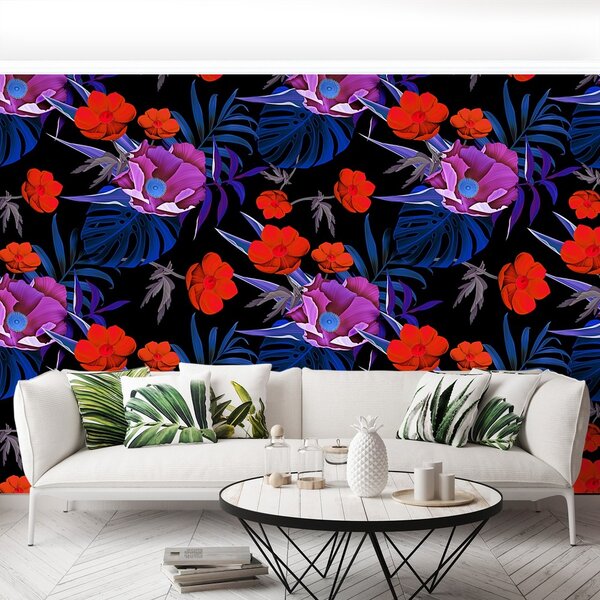 Fototapeta Vliesová Tropické kvety 250x104 cm