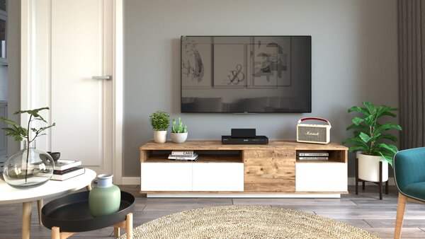 ASIR TV stolík FREI borovica atlantická biela