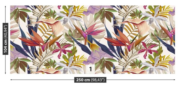 Fototapeta Vliesová Tropické kvety 250x104 cm