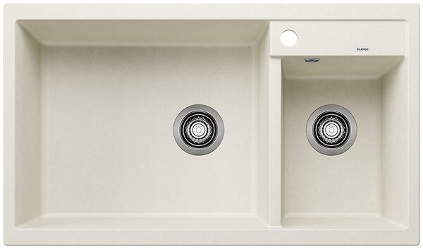 Blanco Metra 9, silgranitový drez 860x500x190 mm, 2-komorový, jemná biela, BLA-527121