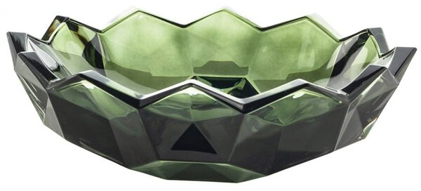 KRIŠTÁĽOVÁ MISKA BOHEMIA LUNAR SMOKEY GREEN 330MM