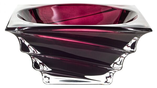 KRIŠTÁĽOVÁ MISKA BOHEMIA CASABLANCA BURGUNDY 280MM