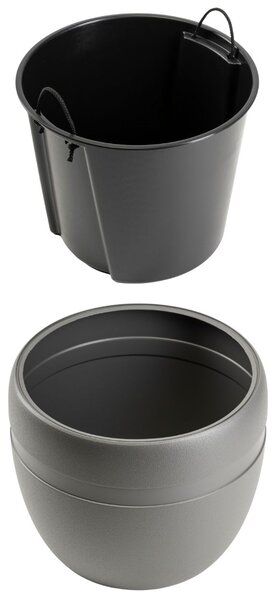 PLASTOVÝ KVETINÁČ LUNA CLASSIC 45,5X38 CM ANTRACITOVÁ