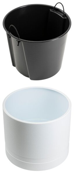 PLASTOVÝ KVETINÁČ LUNA CYLINDER 43,5X38 CM BIELA