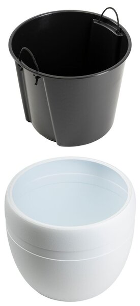 PLASTOVÝ KVETINÁČ LUNA CLASSIC 45,5X38 CM BIELA