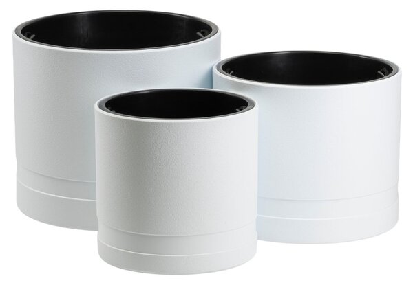 PLASTOVÝ KVETINÁČ LUNA CYLINDER 43,5X38 CM BIELA