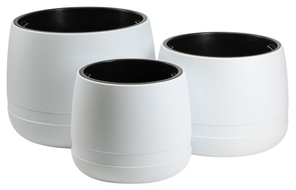 PLASTOVÝ KVETINÁČ LUNA VASE 35X30 CM BIELA