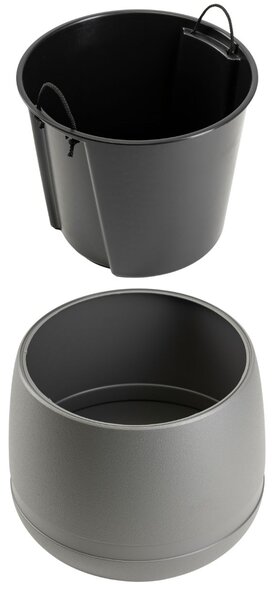 PLASTOVÝ KVETINÁČ LUNA VASE 48X38 CM ANTRACITOVÁ