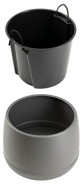 PLASTOVÝ KVETINÁČ LUNA VASE 42X32 CM ANTRACITOVÁ