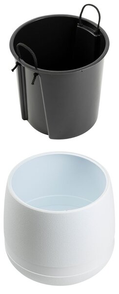 PLASTOVÝ KVETINÁČ LUNA VASE 35X30 CM BIELA