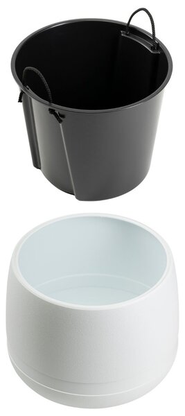 PLASTOVÝ KVETINÁČ LUNA VASE 42X32 CM BIELA