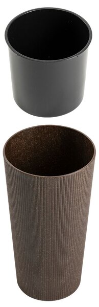 PLASTOVÝ KVETINÁČ URBANIKA ECO 36,5X19,5 CM TMAVOHNEDÁ
