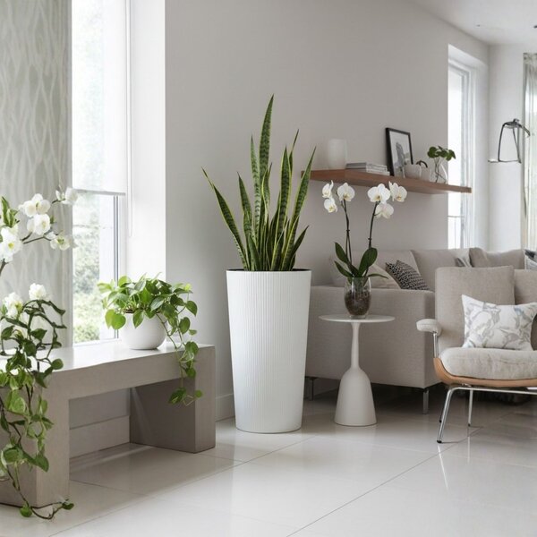 PLASTOVÝ KVETINÁČ URBANIKA ECO 75X41 CM BIELA