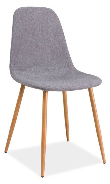 Jedálenská stolička na kovových nohách, dub/sivá (n148028)