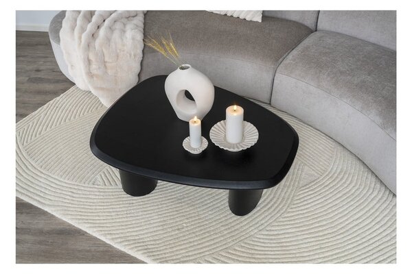 Čierny konferenčný stolík s doskou v dekore jaseňového dreva 78x96 cm Tirano – House Nordic