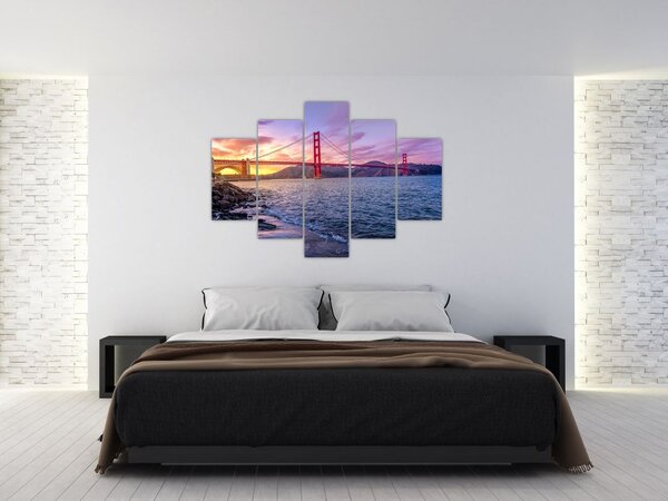 Obraz mosta pri západe slnka (150x105 cm)