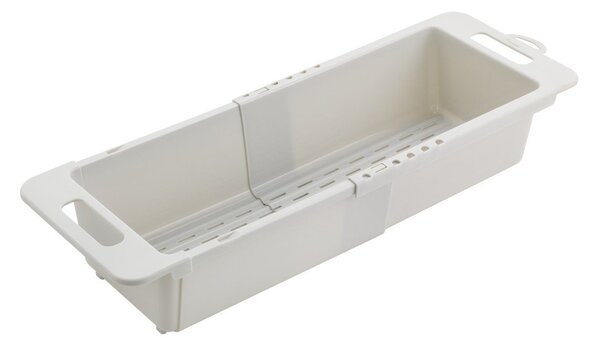Sivý nastaviteľný plastový teleskopický odkvapkávač do drezu 52x18 cm – Metaltex