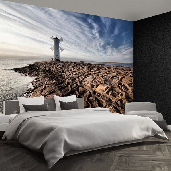 Fototapeta Vliesová Maják veterný mlyn 250x104 cm