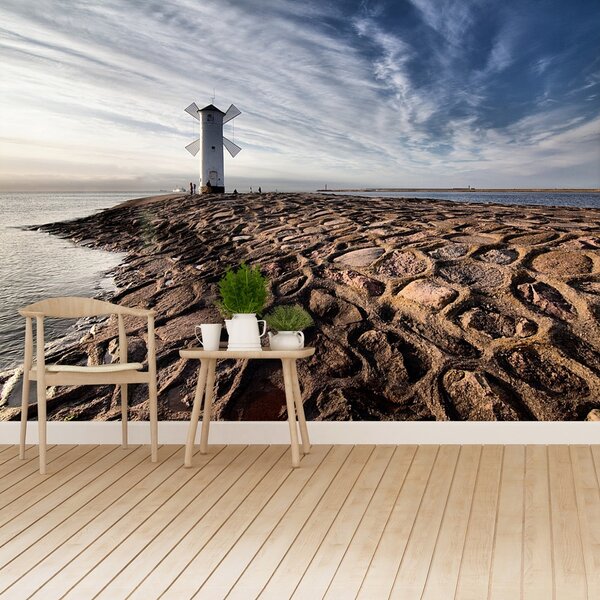 Fototapeta Vliesová Maják veterný mlyn 250x104 cm