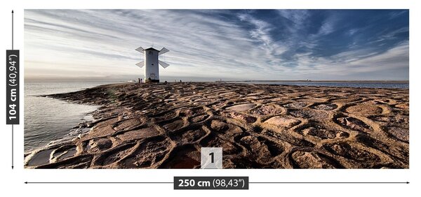 Fototapeta Vliesová Maják veterný mlyn 250x104 cm