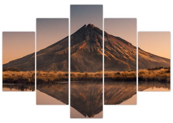 Obraz odrazu hory Taranaki, Nový Zéland (150x105 cm)