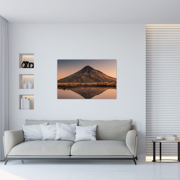 Obraz odrazu hory Taranaki, Nový Zéland (90x60 cm)