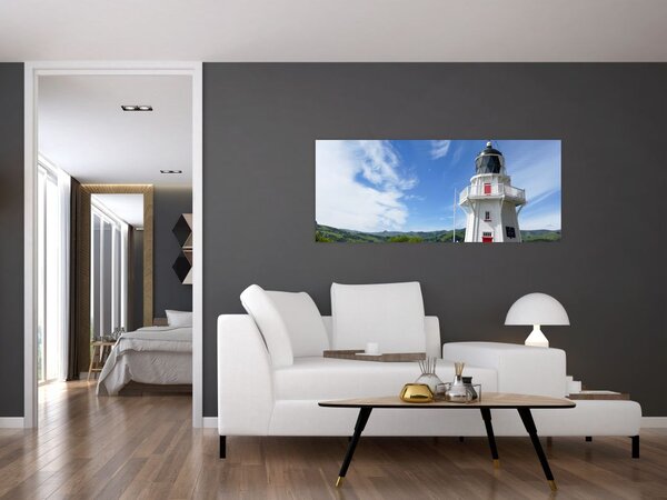 Obraz majáku Akaroa, Nový Zéland (120x50 cm)