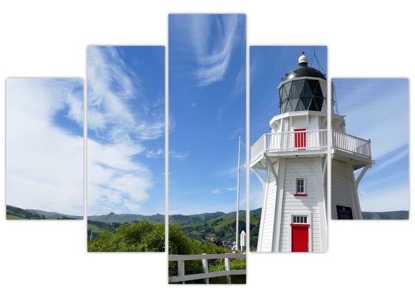 Obraz majáku Akaroa, Nový Zéland (150x105 cm)