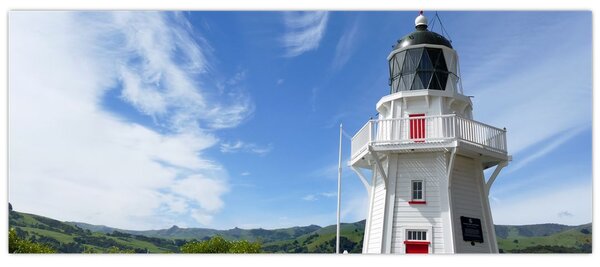 Obraz majáku Akaroa, Nový Zéland (120x50 cm)