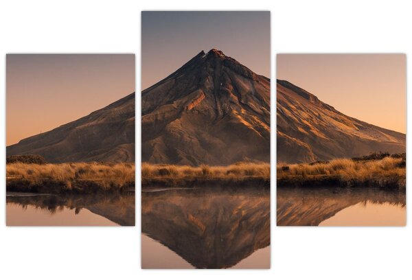 Obraz odrazu hory Taranaki, Nový Zéland (90x60 cm)