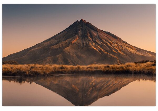Obraz odrazu hory Taranaki, Nový Zéland (90x60 cm)
