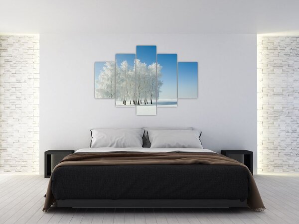 Obraz zasneženej krajiny (150x105 cm)
