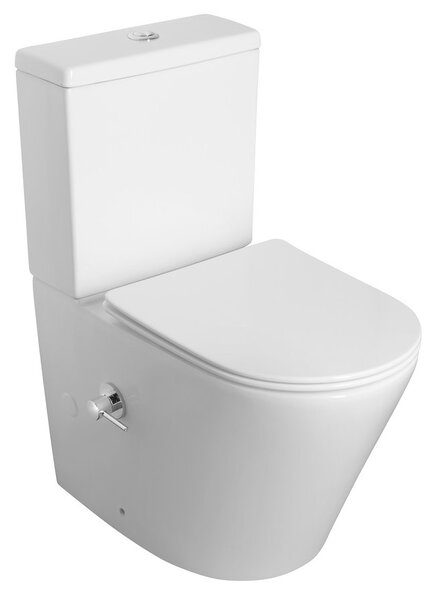 Sapho Sapho, PACO CLEANWASH WC kombi misa, integrovaná batéria a bidetová spŕška, spodný/zadný, biela, PC1012RX